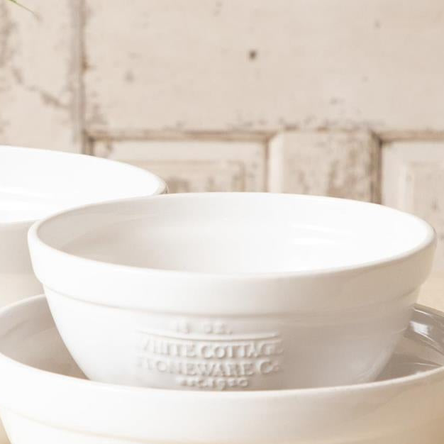 White Cottage Ceramic Mixing Bowl