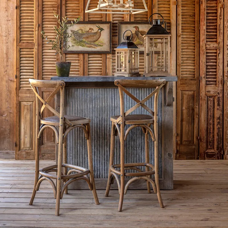 Cross Back Counter Stool