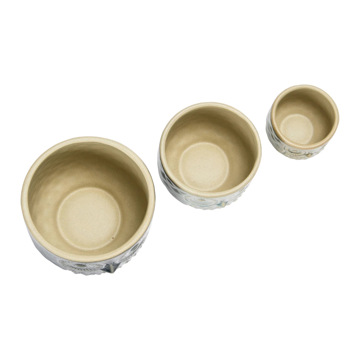 Decorative Stoneware Owl Containers (set of 3)