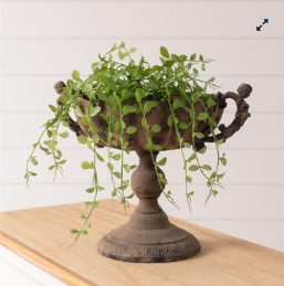 Classic Distressed Urn on Stand