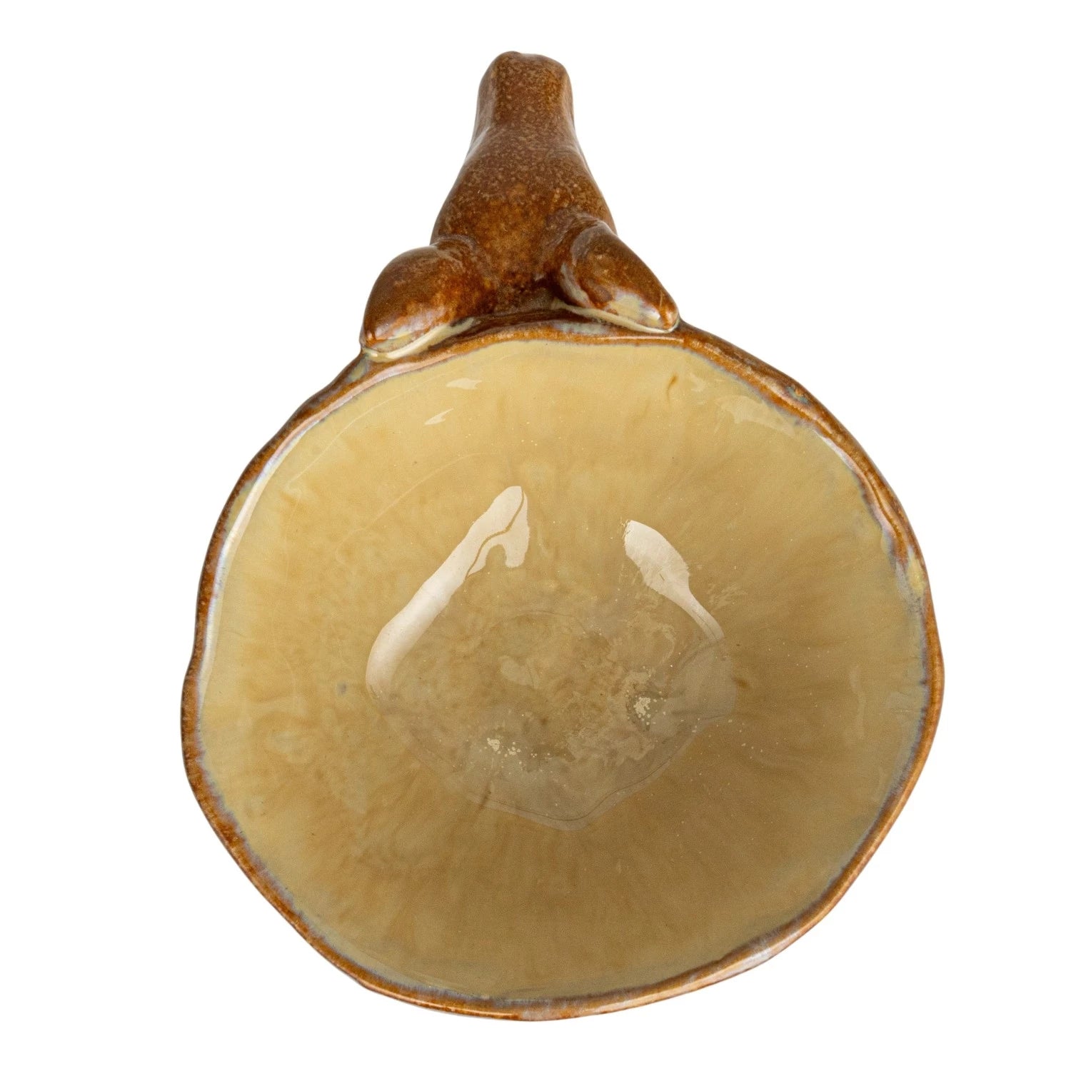 Stoneware Donkey w/ Bowl, Brown