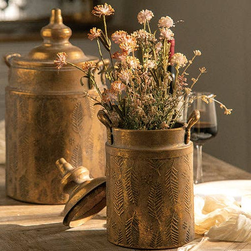 Vintage Style Embossed Canister