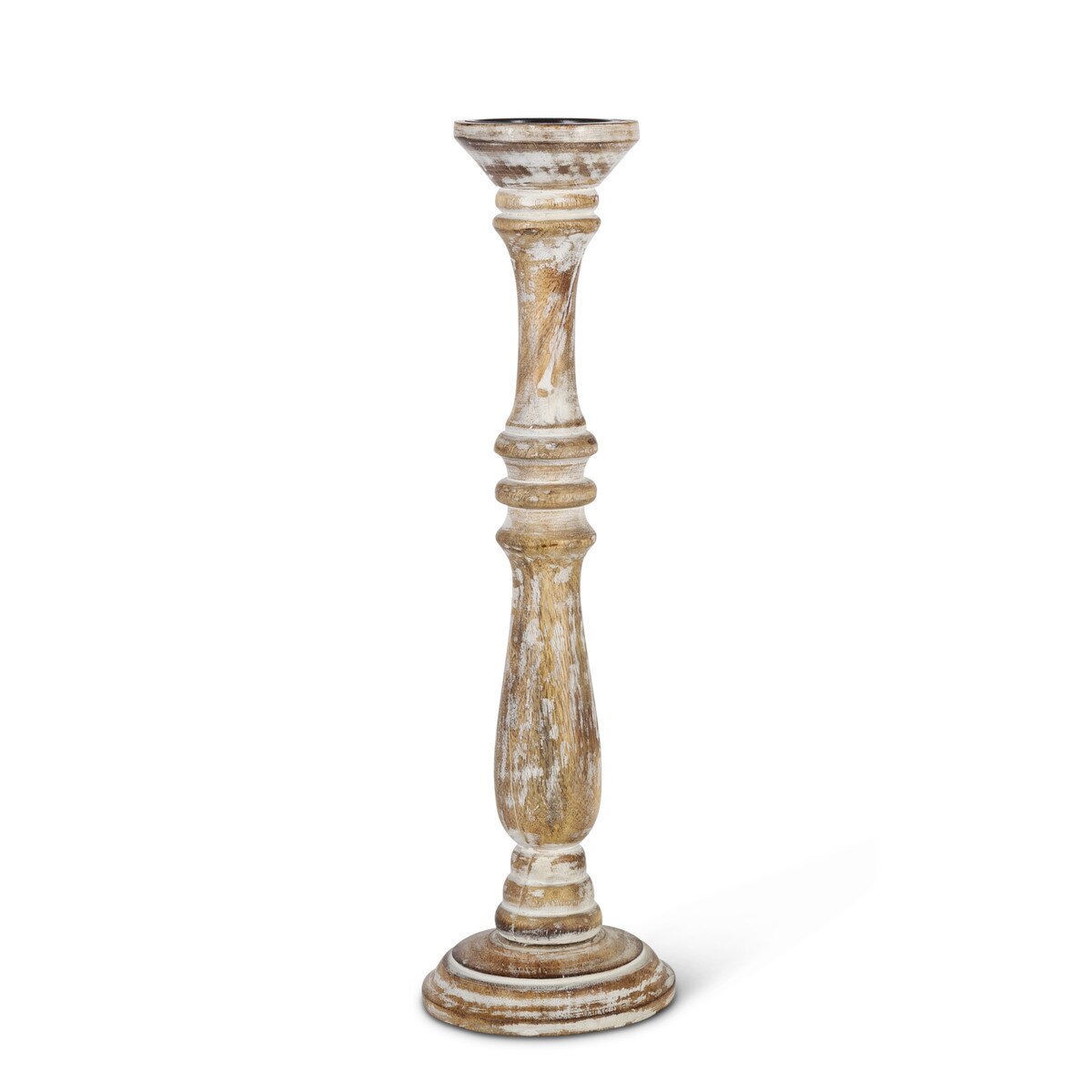 Estelle Wood Pillar Holder, 20"