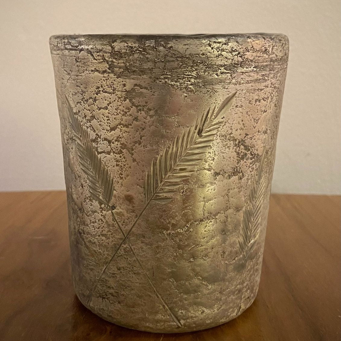ETCHED HARVEST VOTIVE HOLDER 4X4X4.5″
