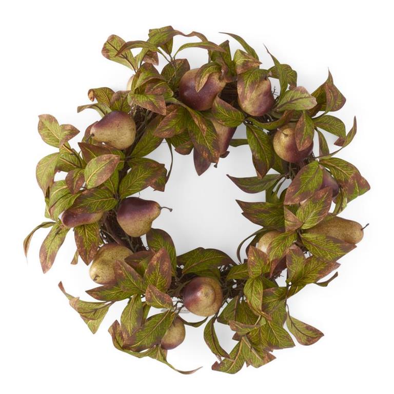 Burgundy & Green Brown & Cream Speckled Wreath