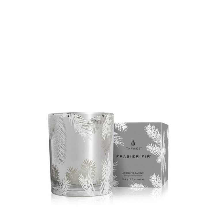 Frasier Fir Poured Candle, 6.5 oz Silver Statement