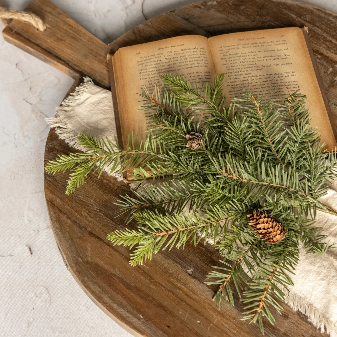 DOUGLAS FIR SPRAY W/ PINECONES