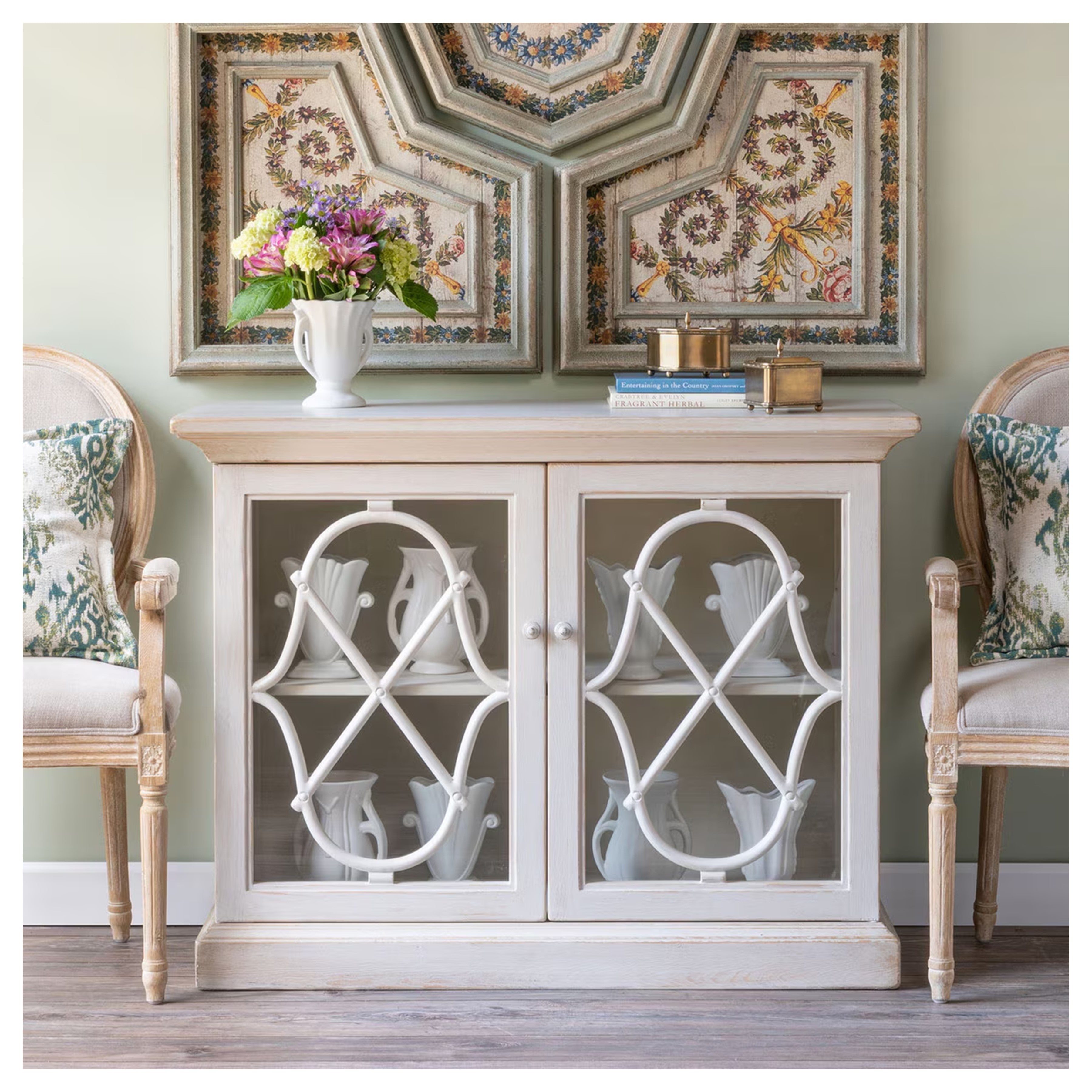 Adeline Wood Console with Glass Doors (ONLINE EXCLUSIVE/ FREE SHIPPING)