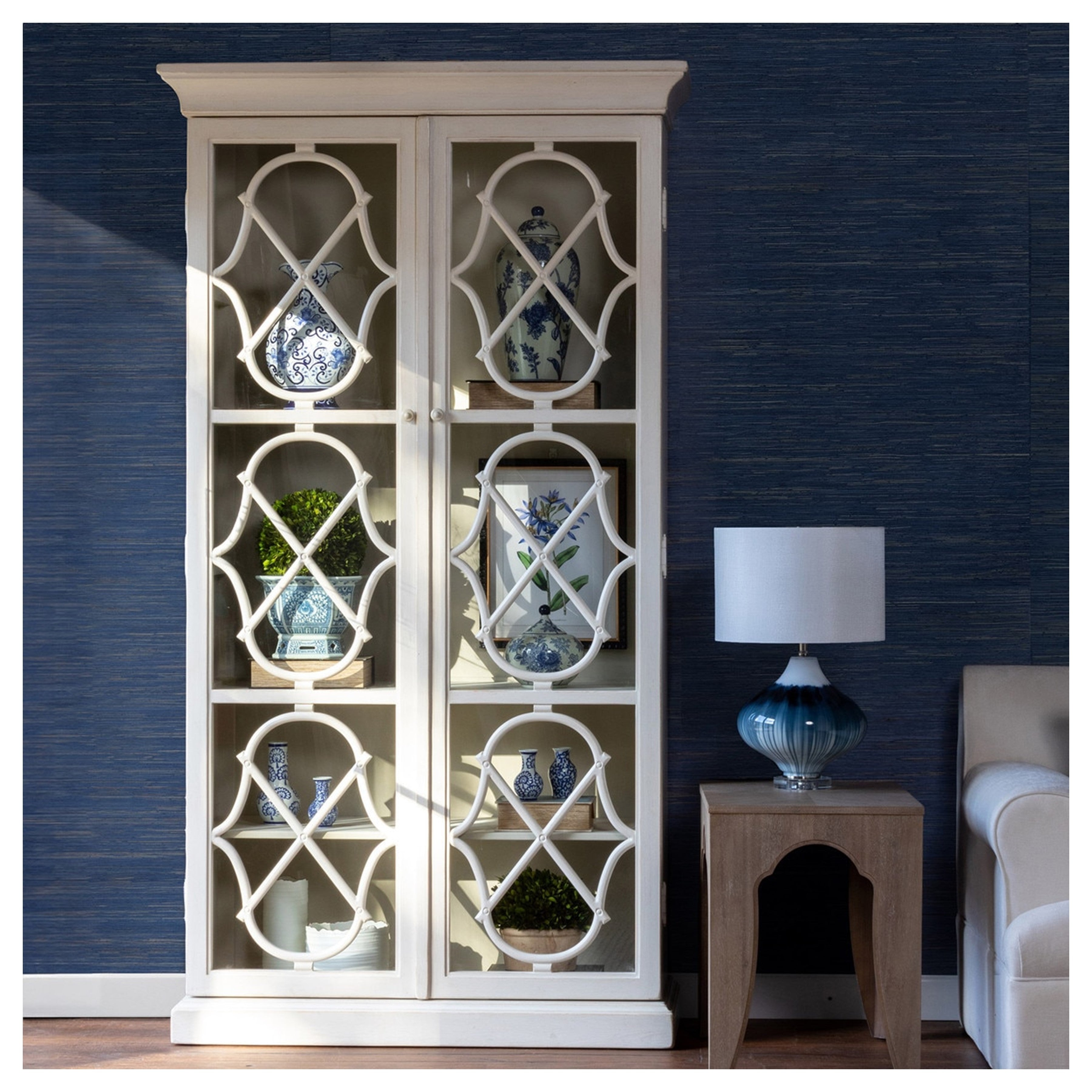 Adeline Wood Cabinet with Glass Doors (ONLINE EXCLUSIVE/ FREE SHIPPING)