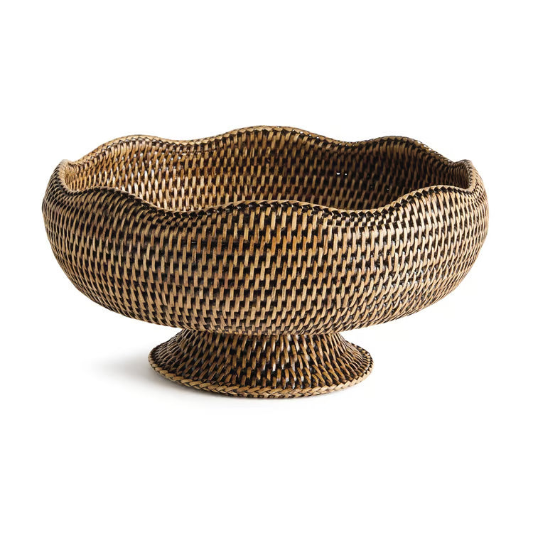 BURMA RATTAN FOOTED BOWL