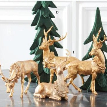 Antique Gold Resin Deer