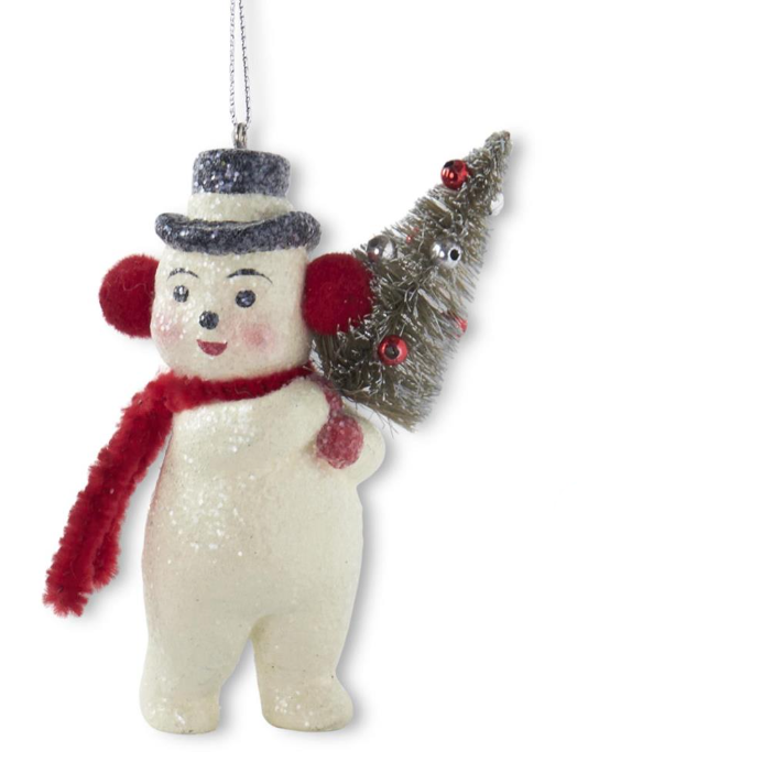 Glittered Snowman Ornament