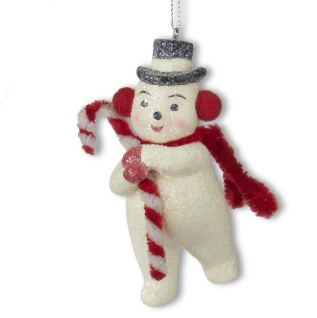 Glittered Snowman Ornament