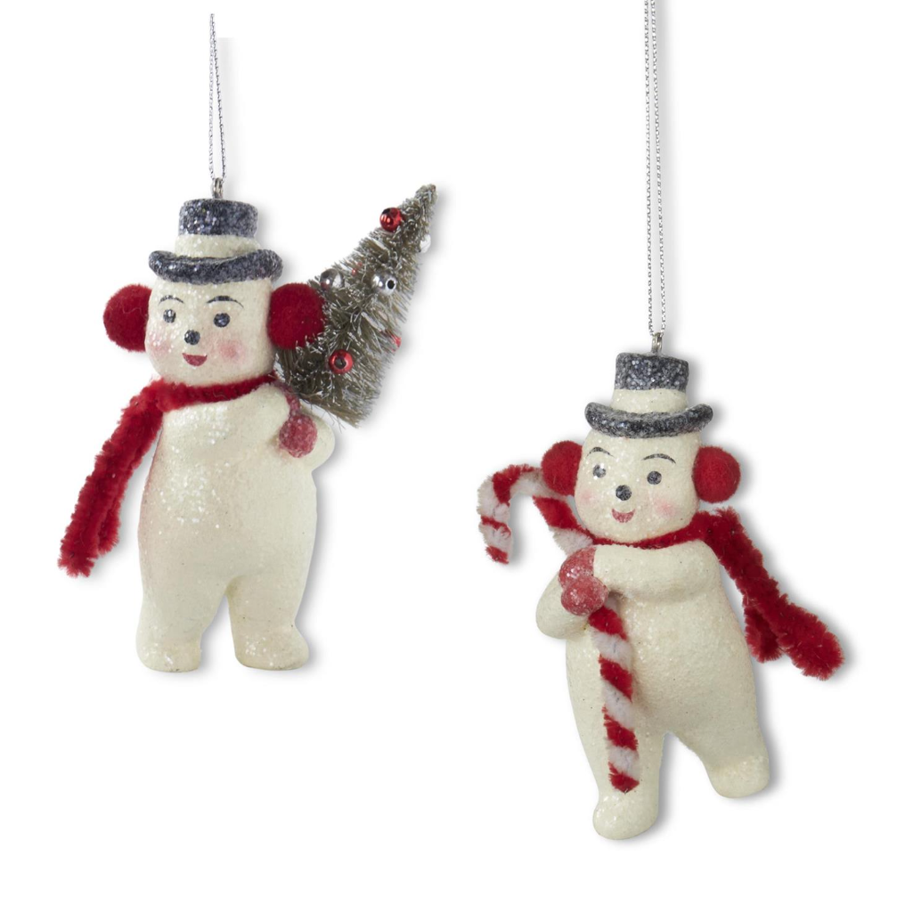 Glittered Snowman Ornament