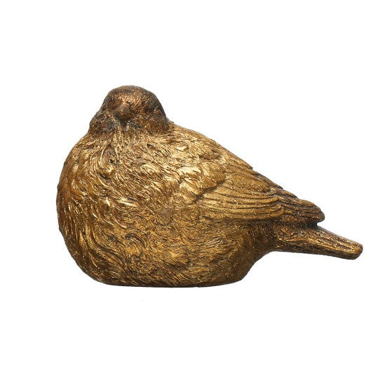 Resin Bird, Distressed Gold Finish