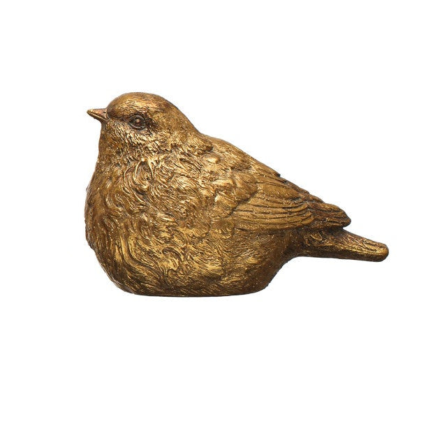 Resin Bird, Distressed Gold Finish