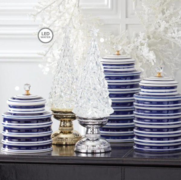 Acrylic Water Spinning LED Christmas Tree w/Timer