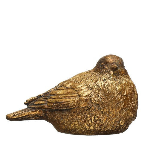 Resin Bird, Distressed Gold Finish