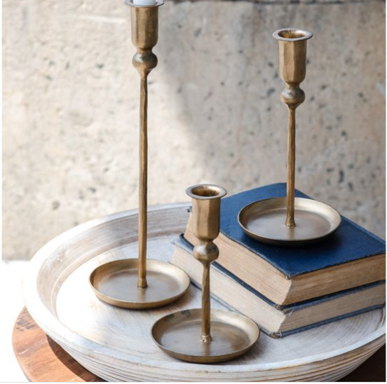 GOLD PLATE CANDLE HOLDERS
