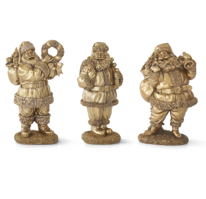 Antique Gold Resin Santa