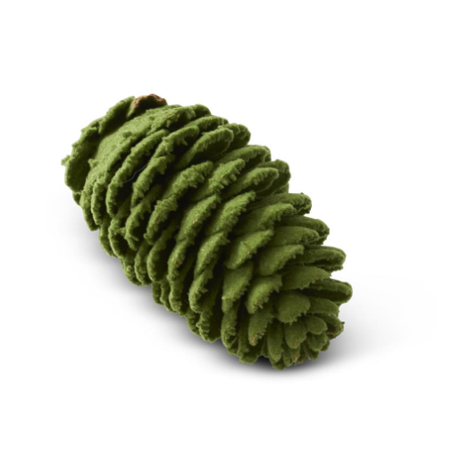 Green Flocked Pinecones