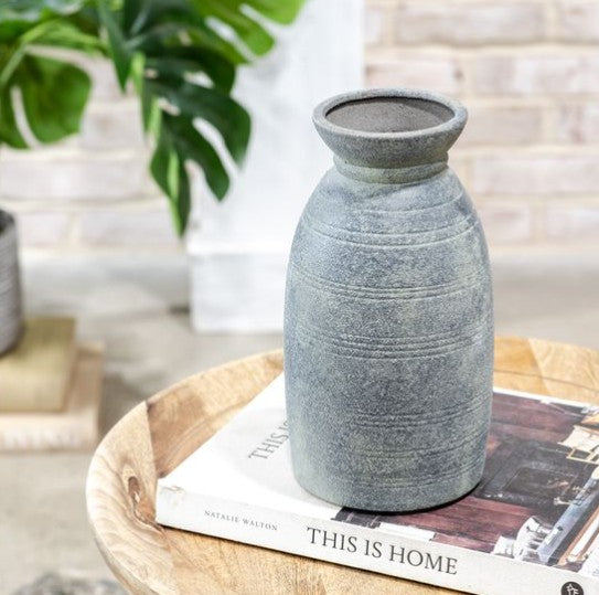 GREY WASH DECO VASE