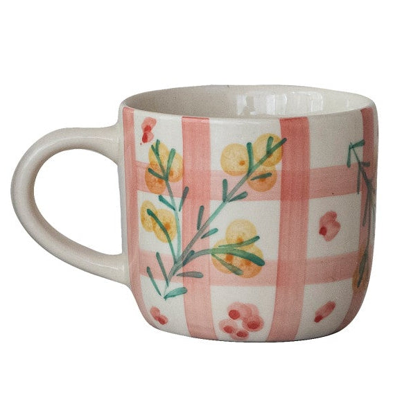 Hand-Painted Stoneware Mug, 2 Styles
