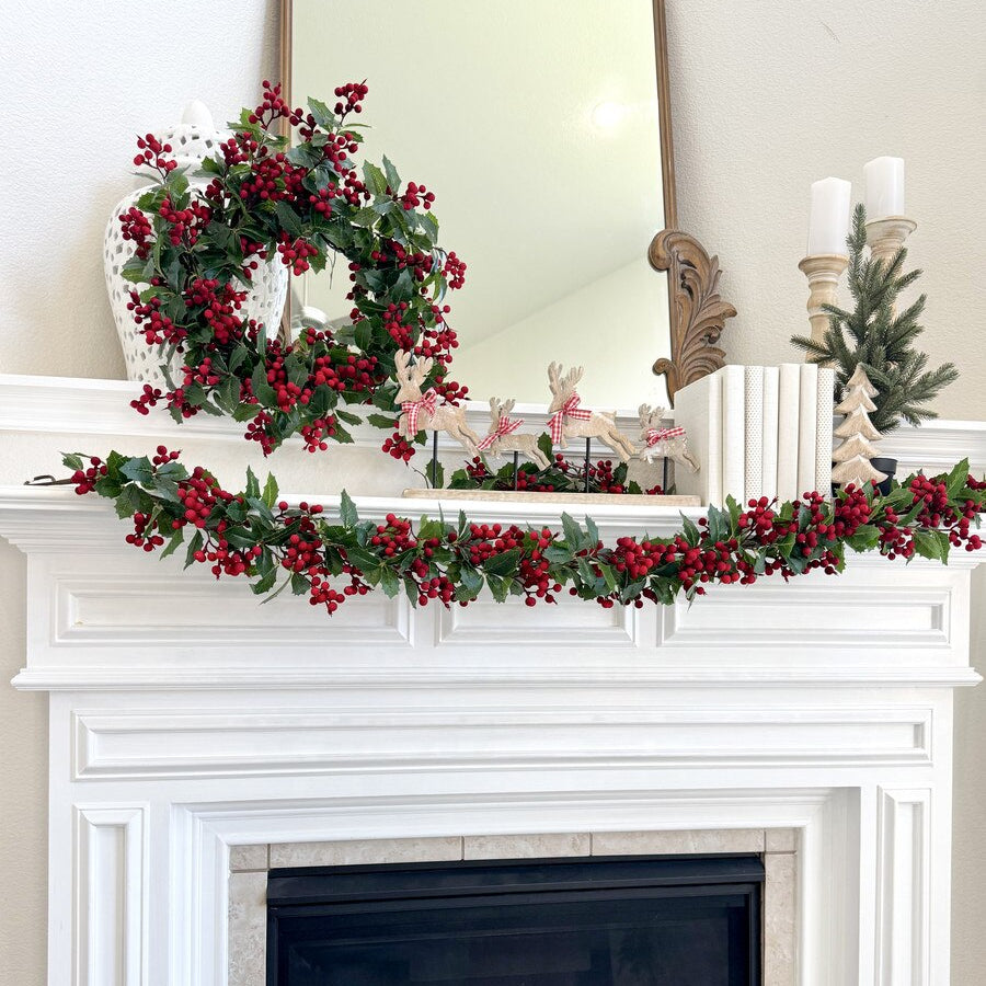 Holly & Red Berry Garland