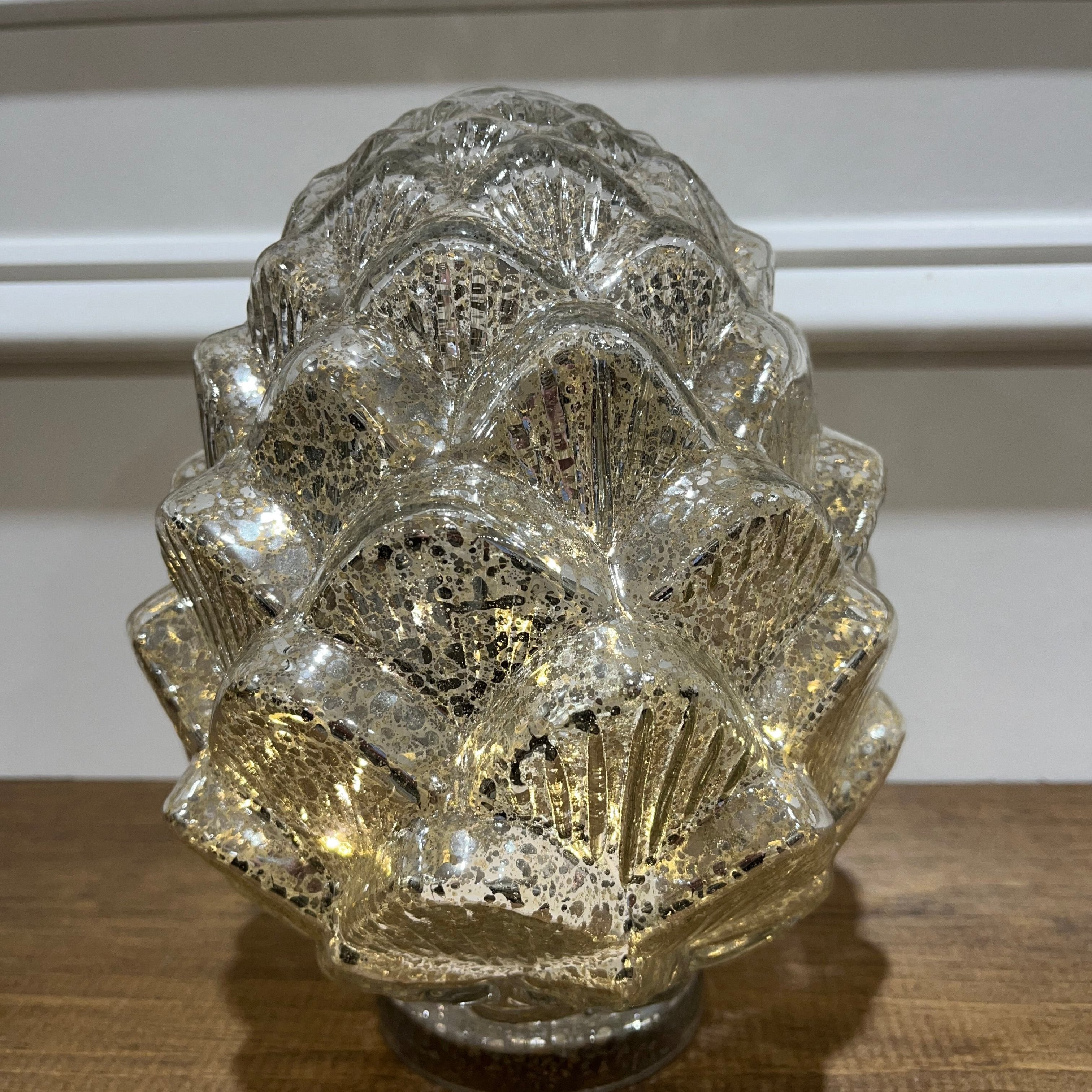 Silver Mercury Glass LED Artichoke, Large