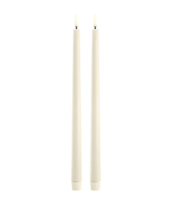LED Taper Candle, Ivory, Smooth, 2-pack