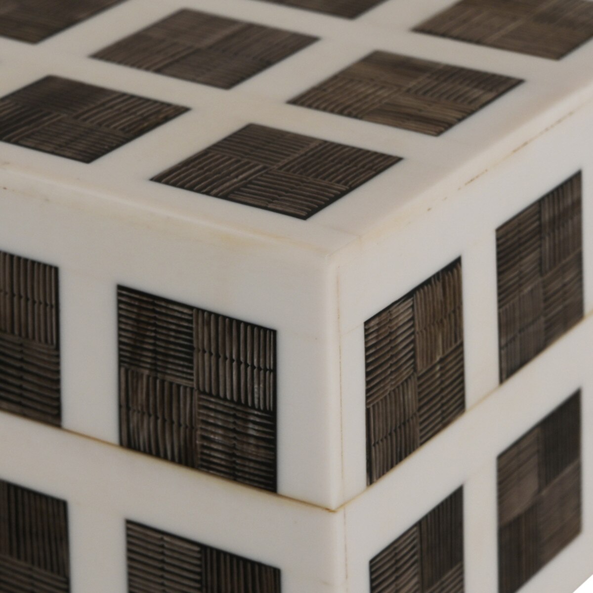 Cassia Resin and Carved Horn Decorative Box