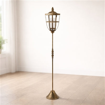 Gold & Glass Lantern on stand