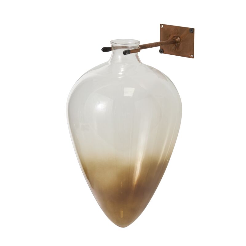 Envision Wall Mount Vase Tear Drop Brown