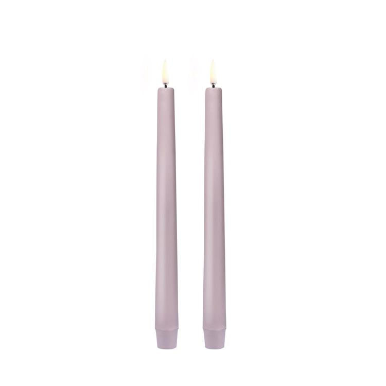 LED Taper Candle, Light Lavender, Smooth, 2-pack