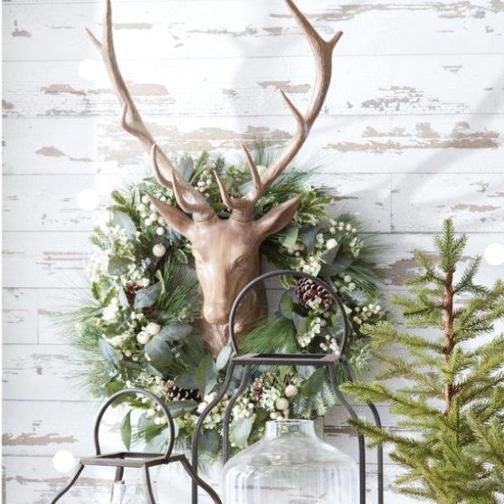 Light Brown Resin Wall Mount Deer Bust