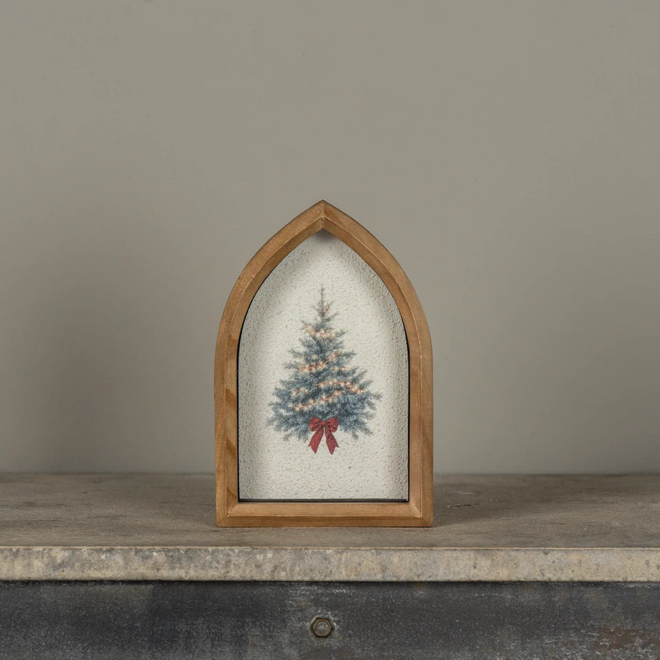 LIGHTED TREE FRAMED TABLETOP SIGN