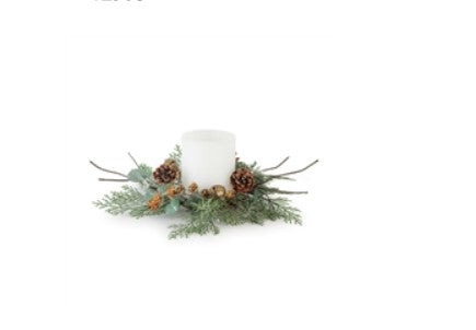 Pine and Eucalyptus Candle Ring 14"D