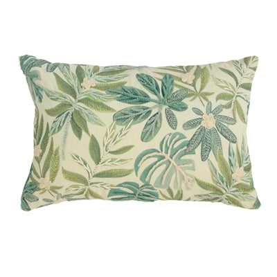Blue & Green Floral Pillow Lumbar