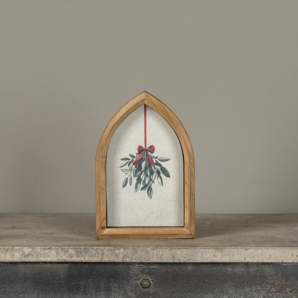 MISTLETOE FRAMED TABLETOP SIGN