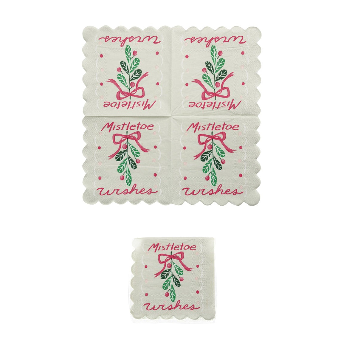 Paper Napkin "Mistletoe Wishes"
