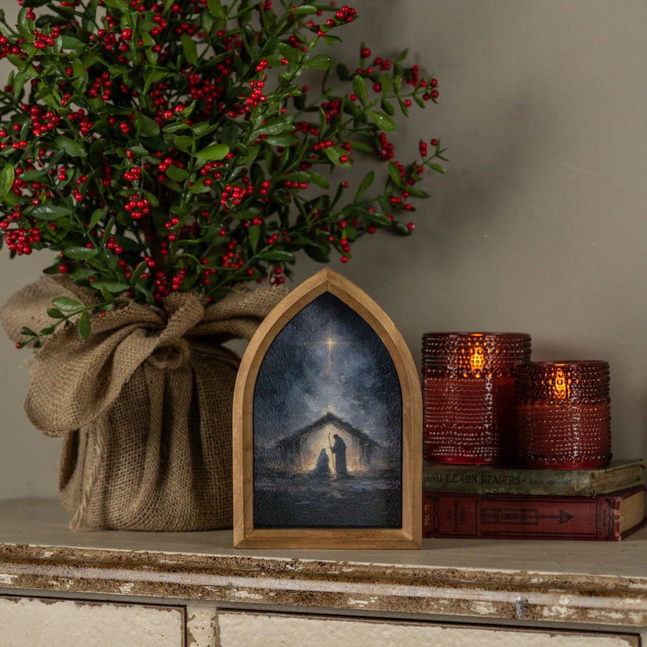 NATIVITY FRAMED TABLETOP SIGN
