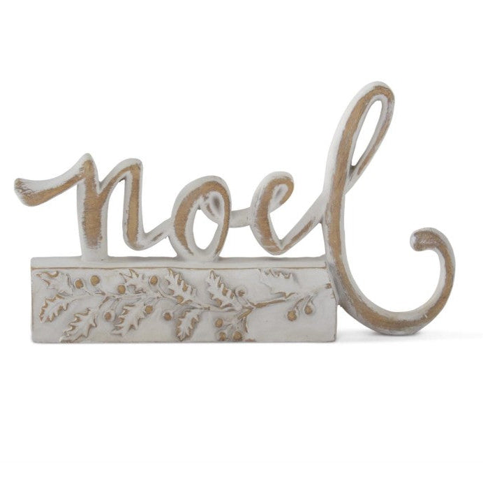 Resin Brown & White Noel Tabletop Sign