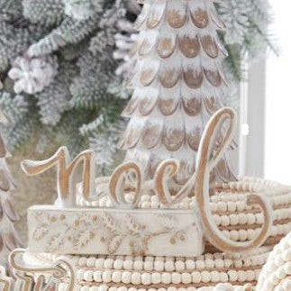 Resin Brown & White Noel Tabletop Sign
