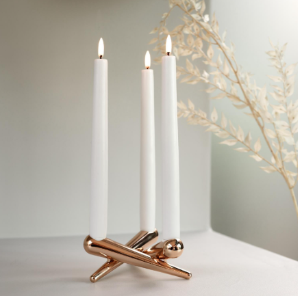 LED Taper Candle, Nordic White, Smooth, 2-pack