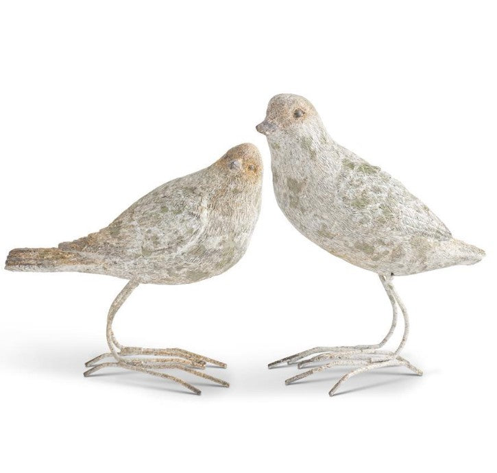Patina Finished Resin Birds w/Metal Feet