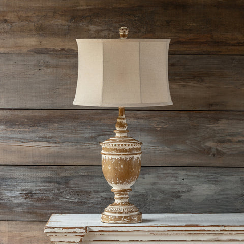 White Washed Finial Lamp