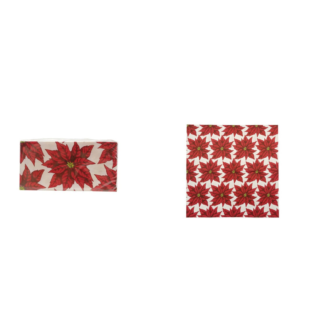Paper Napkins with Poinsettia