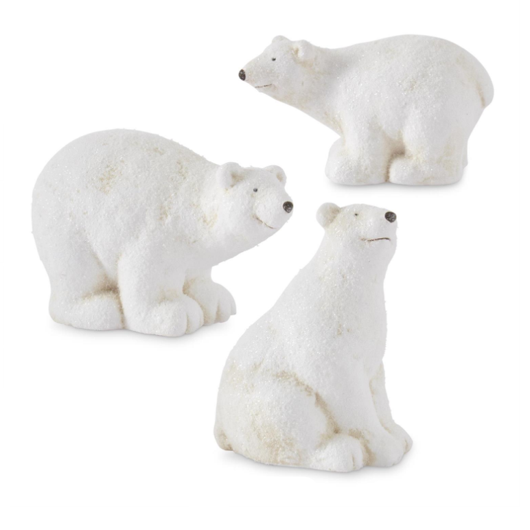 Snowy Glittered Polar Bears
