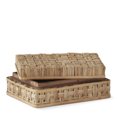 Basket Weave Cane Box