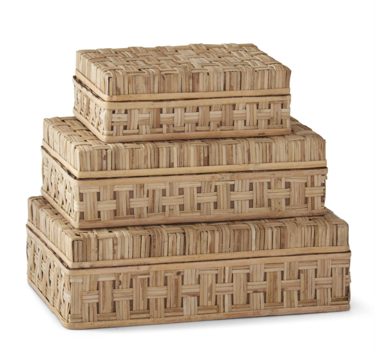 Basket Weave Cane Box